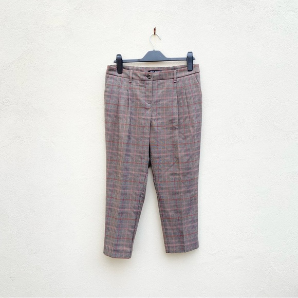 next Pants - NEXT Women’s Check Plaid Trousers Sz 10 Petite Short Ankle Grazer Tartan Stretch